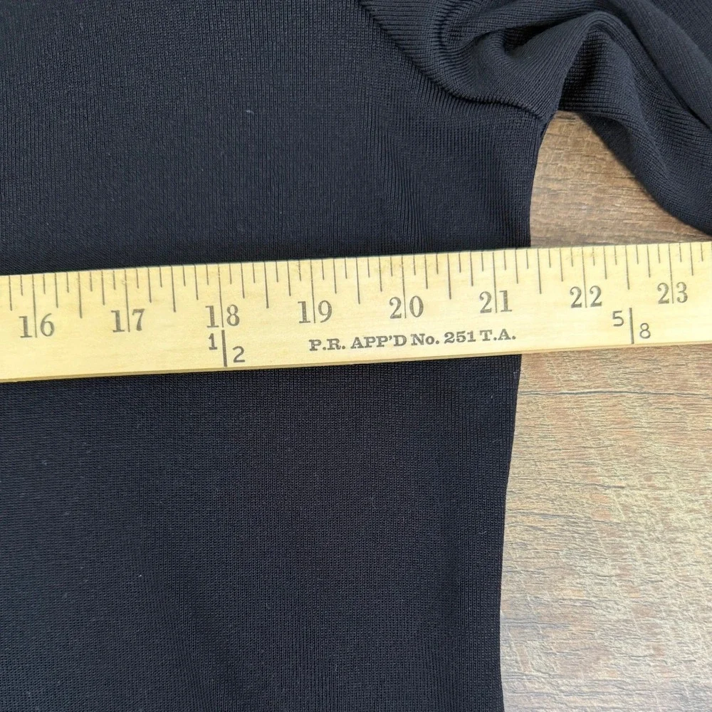 Women's Misook Black Turtleneck‎ Long Sleeve Knit Sweater Size L Side Slit